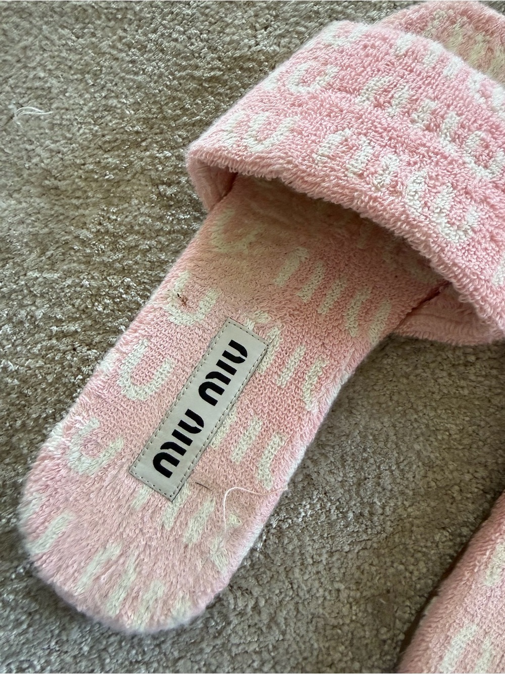 Miu Miu Logo Terry Slides! - Picture 5 of 6